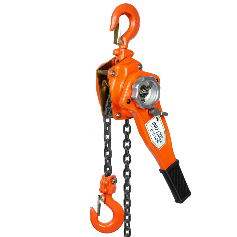 IND FIRST CHOICE Lever Chain Hoist, G80 Grade Chain, 1550 lb Capacity, Enhanced Carbon Steel Construction (0.75 TON 1.5 METER 6 MM THICKNESS)
