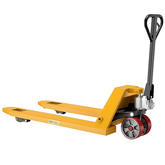 IND FIRST CHOICE Hydraulic Hand Pallet Truck, 2.5 Ton Capacity, 1150x550 mm Fork, Nylon Wheels, 75–195 mm Lift Height