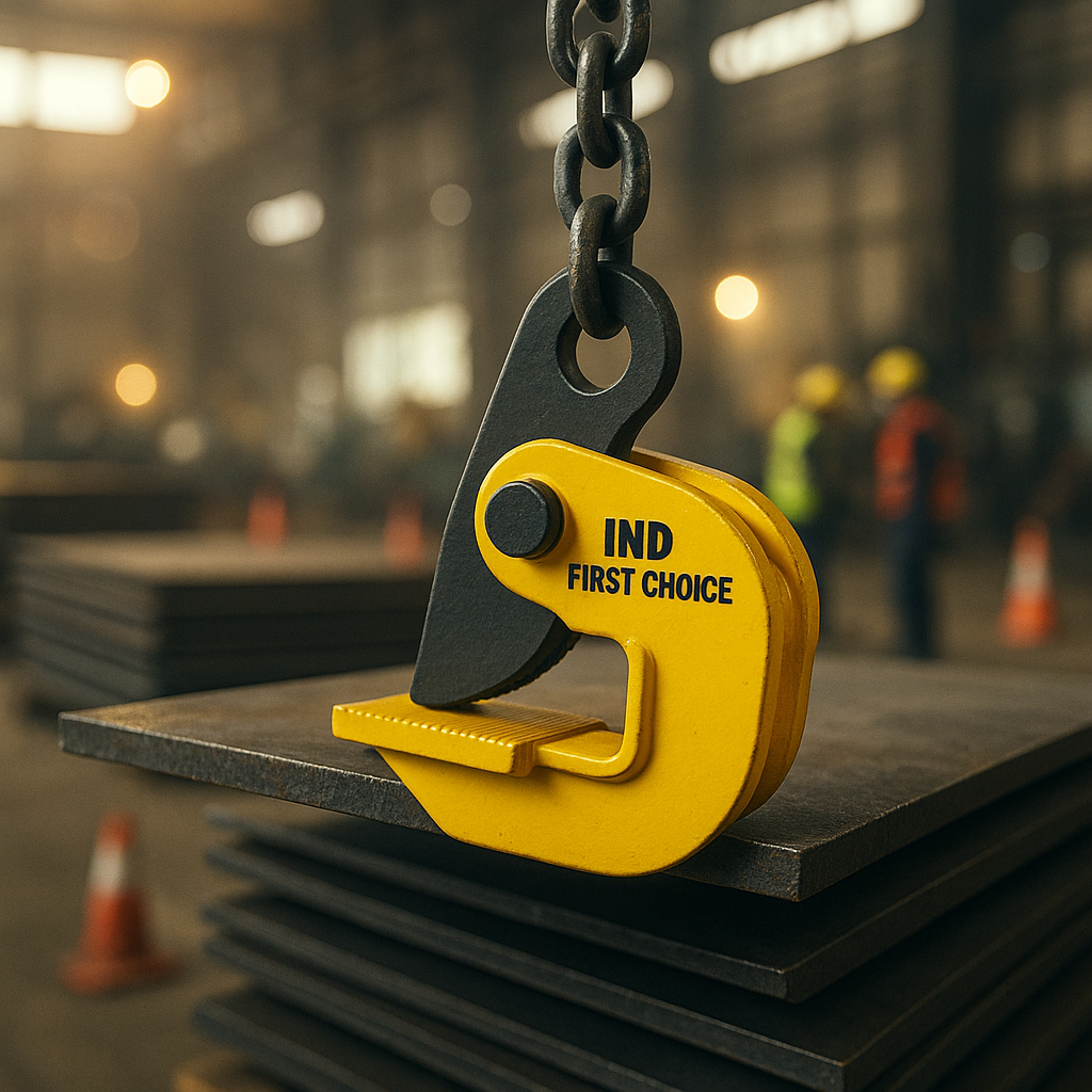 IND FIRST CHOICE | Industrial Horizontal Lifting Clamp | 5 Ton Capacity | G80 Alloy Steel | Heavy-Duty Grip for Steel Plates & Sheets