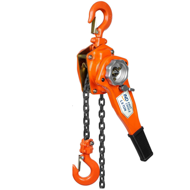 IND FIRST CHOICE Lever Chain Hoist, G80 Grade Chain, Enhanced Carbon Steel Construction (1.5 TON 1.5 METER 8 MM THICKNESS)