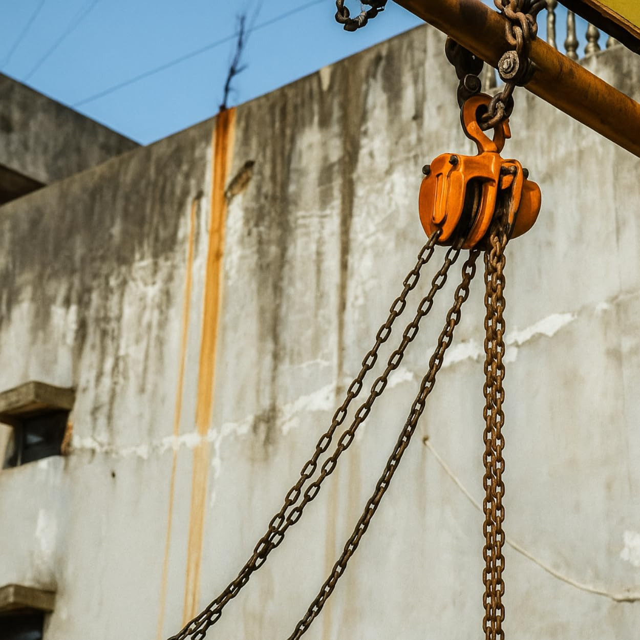 IND FIRST CHOICE Manual Chain Block, 2 Ton Capacity, 3 Meter Lift, G80 Steel Chain, Single Fall, Heavy-Duty Manual Hoist for Construction & Industrial Use